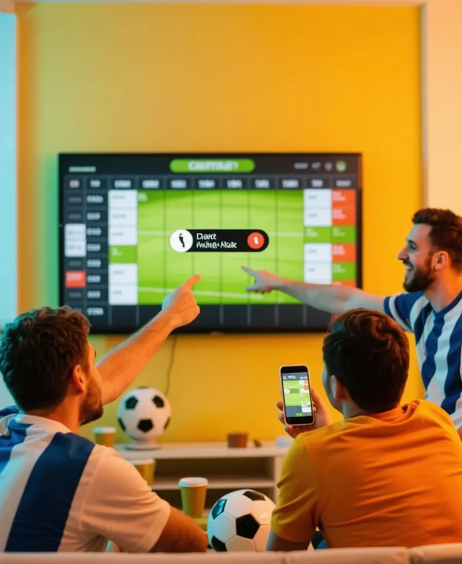 球迷查看賽程規劃觀賽示意